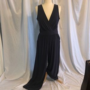 Dark gray wide leg jumpsuit.  NWOT.  Sz L